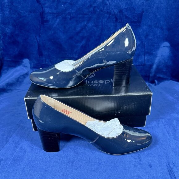 Marc Joseph Midtown Pump Navy Soft Patent Women's 9 0176 - Picture 3 of 4